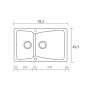 Sanitec Νεροχύτης 320 Classic 79×50 320-21-Granite-Sand