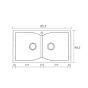 Sanitec Νεροχύτης 336 Classic 86×50 336-41-Granite-Rust