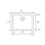 Sanitec Νεροχύτης 341 Classic 50×40 341-05-Granite-Black