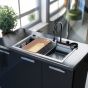 Sanitec Νεροχύτης 850 Multi Ultra Granite 79×50 850-33-Nero