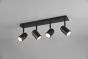 Σποτ IP44 Τετράφωτη Ράγα Μαύρο Ματ 52xH9cm 4xGU10 Trio Lighting Angelo 880400432