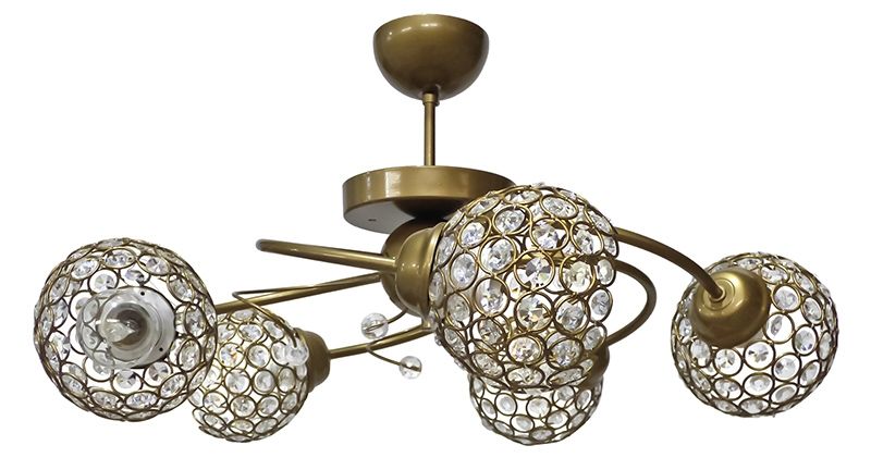 CHRIS/5 PL BRONZE PLAFON CRYSTALS Heronia 01-0361
