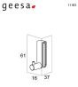Κρεμαστό Άγκιστρο Μονό 1,6x3,7x6,1cm Χρώμα Inox Geesa Tiger 11183-110