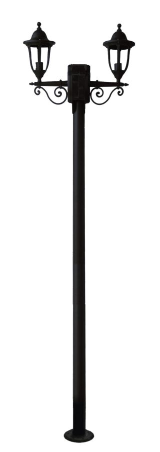 Κολώνα κήπου LP-500ΕΒ 2Φ BLACK 200cm ΚΑΡΑΒΟΛΟΣ ΙΣΤΟΣ Heronia 23-0006