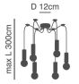 SE21-GM-4-BL6-GL1 ADEPT TUBE Gold Matt Pendant Smoked Glass+ HOMELIGHTING 77-8575