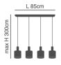SE21-NM-4-4BL-SH123 ADEPT FLEX Nickel Matt Pendant White, Grey, Brown Fabric Shade+ HOMELIGHTING 77-8932