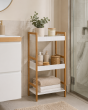 Ραφιέρα Μπάνιου με 3 Ράφια από Bamboo & MDF Natural/White MRShome DF-0010000