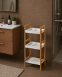 Ραφιέρα Μπάνιου από Bamboo & MDF με 3 Ράφια Natural/White MRShome DF-0090000