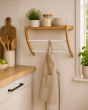 Κρεμάστρα Τοίχου με Ράφι Bamboo 45x20x34cm Μπεζ/Λευκή MRShome DS-1140000