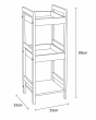 Ραφιέρα 3 θέσεων Bamboo/MDF Μπεζ/Μαύρη 33x33x80cm MRShome DS-1145000