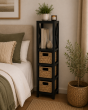 Έπιπλο MDF με 1 Ράφι και 3 Συρτάρια Μαύρο 17x24x82cm MRShome DS-1233000