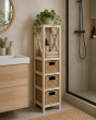 Έπιπλο MDF με 1 Ράφι και 3 Συρτάρια Μπεζ 17x24x82cm MRShome DS-1245000