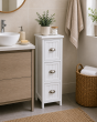 Συρταριέρα MDF με 3 Συρτάρια Λευκή 25x25x77cm MRShome  DS-1255000
