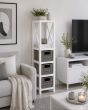 Έπιπλο MDF με 1 Ράφι και 3 Συρτάρια Γκρι/Λευκό 17x24x82cm MRShome DS-1295000