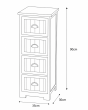 Συρταριέρα MDF με 4 Συρτάρια Λευκή 35x30x90cm MRShome DS-1298000