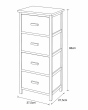 Συρταριέρα MDF με 4 Συρτάρια 37.5x27.5x86cm Μπεζ MRShome DS-1302000