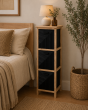 Συρταριέρα MDF με 3 Συρτάρια Φυσική/Μαύρη 25x25x77cm MRShome DS-1308000