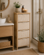 Συρταριέρα MDF με 4 Συρτάρια 37.5x27.5x86cm Μπεζ με Σχέδια MRShome DS-1398000