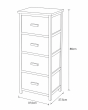 Συρταριέρα MDF με 4 Συρτάρια 37.5x27.5x86cm Μπεζ με Σχέδια MRShome DS-1398000