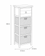 Έπιπλο MDF με 1 Ράφι και 3 Συρτάρια 37.5x27.5x86cm Μαύρο MRShome DS-2215000