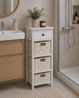 Συρταριέρα Λευκή MDF με 4 Συρτάρια 37.5x27.5x86cm MRShome DS-2216000