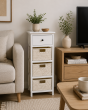 Συρταριέρα Λευκή MDF με 4 Συρτάρια 37.5x27.5x86cm MRShome DS-2216000