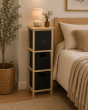 Συρταριέρα MDF με 3 Συρτάρια 25x25x77cm Φυσική/Μαύρη MRShome DS-2219000
