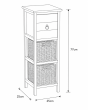 Συρταριέρα MDF με 3 Συρτάρια 25x25x77cm Φυσική/Μαύρη MRShome DS-2219000