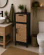 Έπιπλο MDF/Βελανιδιά με 1 Συρτάρι και 1 Ντουλάπι με Ράφι στο Εσωτερικό 36.5x30x83cm MRShome DS-2225000