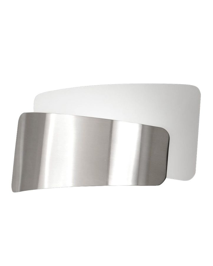 Φωτιστικό Απλίκα Επίτοιχη  Μέταλλο Νίκελ, Πλαίσιο Λευκό Γυαλί Fabas Luce Slane 3177-21-178