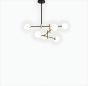 SE21-HA-6 HARUTO BLACK AND GOLD PENDANT OPAL 70x70x60cm E27x6 MAX60W IP20 2 YEARS WARRANTY HOMELIGHTING 77-50613