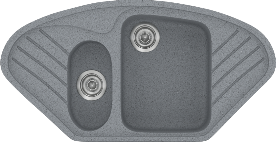 Sanitec Νεροχύτης 302 Classic 96×51 302-17-Metallic-Silver