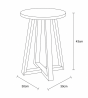 Σκαμπώ Bamboo Μαύρο/Μπεζ 30x30x43cm MRShome  DS-2673000