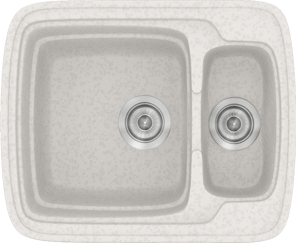 Sanitec Νεροχύτης 314 Classic 60×51 314-14-Metallic-Ice