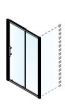 Πόρτα Ντουσιέρας 6 χιλ.Clean Glass,140 εκ.,1 Σταθερό+ 1 Συρόμενο, Χρώμιο Ύψος 195 εκ. Devon Flow Slider 1+1 SLF140C-100