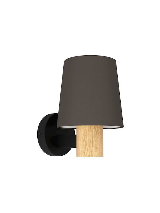 Eglo Edale Κλασικό Φωτιστικό Τοίχου με Ντουί E27 σε Καφέ Χρώμα Πλάτους 15cm 43783