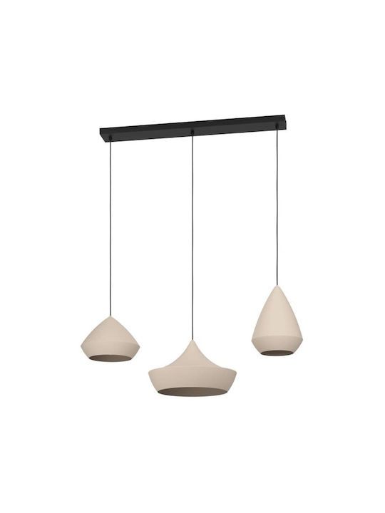 Eglo Κρεμαστό Φωτιστικό Τρίφωτο για Ντουί E27 Μπεζ 390269