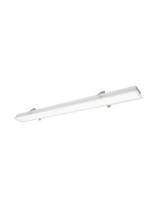 Γραμμικό Φωτιστικό Χωνευτό 220-240V with Trim Led 30w Dimmable 0-10V 3000K 2800lm L90 cm Αλουμίνιο Λευκό Viokef Station 3911-0313-3-W-D