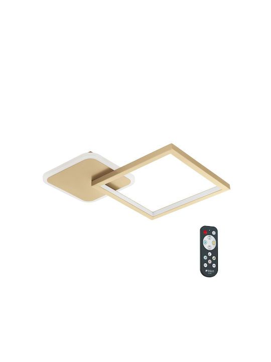 Πλαφονιέρα Οροφής Χρυσαφί 32,8cm LED 3000-6500Κ 2100lm 33cm Μνήμη,Tηλεχειριστήριο, Νυχτός Eglo Gafares 900424