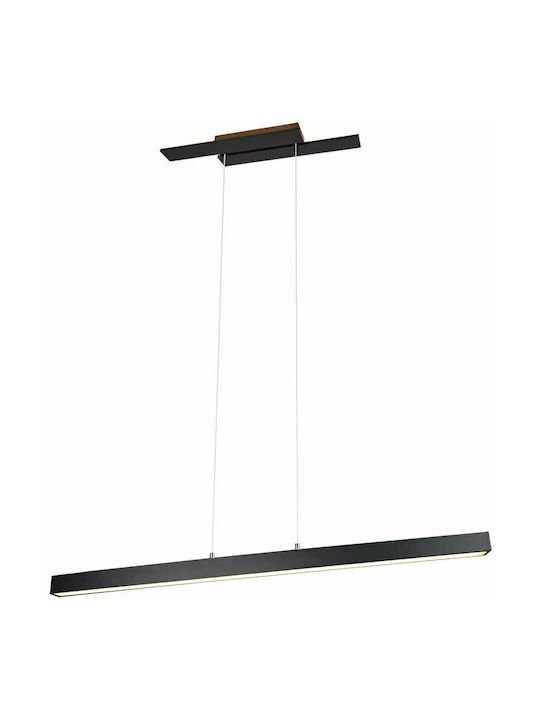 Φωτιστικό Κρεμαστό L115,5x14,2xH150cm Smd Led 44w 4400lm 3000K Black Mat Trio Belfast 375510432