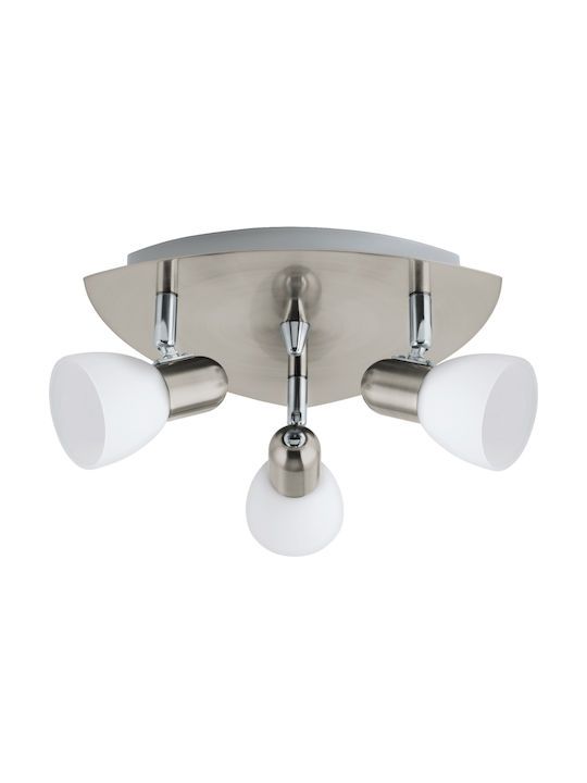 Eglo Enea Τριπλό Σποτ με Ντουί E14 σε Ασημί Χρώμα 90986