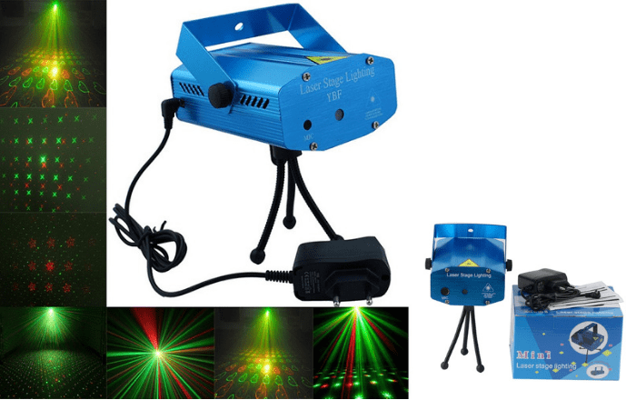 Μίνι Προτζέκτρορας Φωτορυθμικό Laser IP20 Εσωτερικού χώρου, Πράσινη-Κόκκινη Κουκίδα 13175