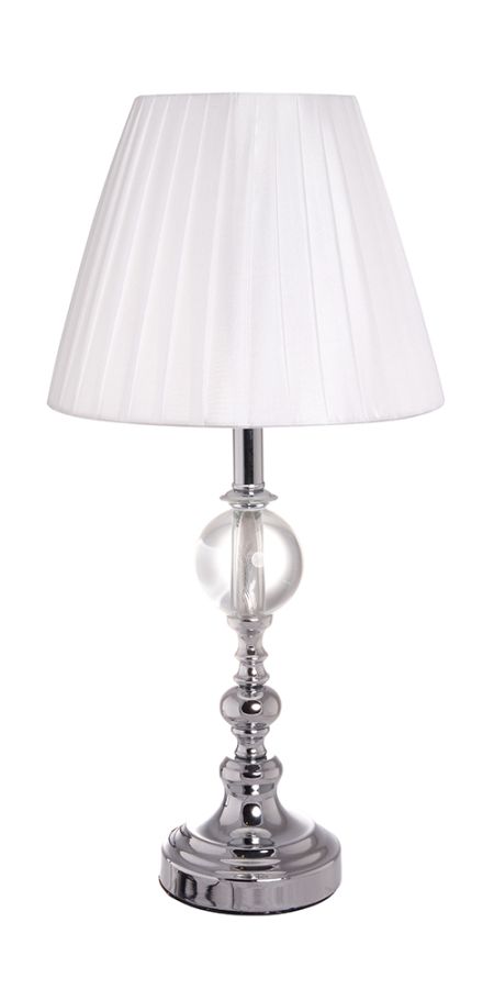 Πορτατίφ H50cm Χρωμέ Κορμός Λευκό Αμπαζούρ Etoile MB-913