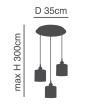 SE21-BR-10-3BL-SH2 MAGNUM BRONZE Grey Shade Pendant+ HOMELIGHTING 77-8736