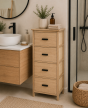 Συρταριέρα MDF με 4 Συρτάρια 37.5x27.5x86cm Μπεζ MRShome DS-1302000
