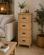 Συρταριέρα MDF με 4 Συρτάρια 37.5x27.5x86cm Μπεζ MRShome DS-1302000