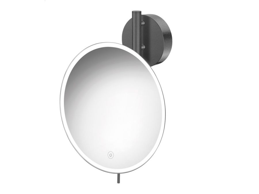 Καθρέπτης Μεγεθυντικός Led 5w IP44 Επιτοίχιος Ø25 εκ. Μεγέθυνση x5 Graphite Dark Sanco Mirrors MRLED-764-122
