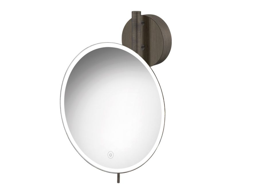 Καθρέπτης Μεγεθυντικός Led 5w IP44 Επιτοίχιος Ø25 εκ. Μεγέθυνση x5 Dark Bronze Mat Sanco Mirrors MRLED-764-DM25