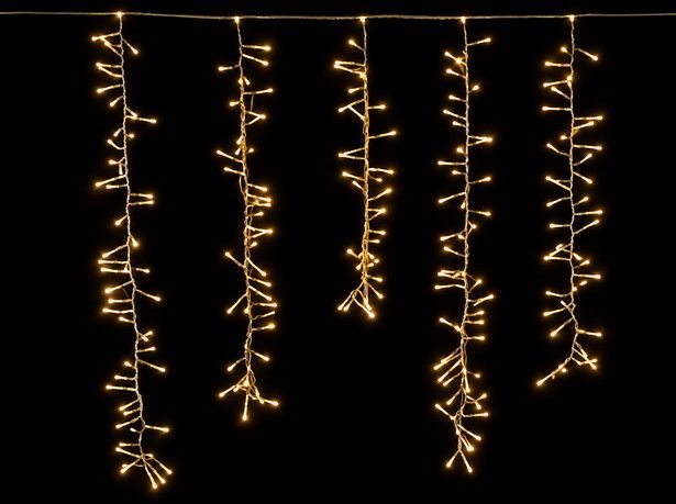 600Led Κουρτίνα Φοίνικας Επεκτεινόμενη Σταθερή Με Διάφανο Καλώδιο/Cluster Θερμό Λαμπάκι Και Μετασχηματιστή ip44 ,300 x 70cm (Kelvin: 2.500 - 3.000) Lianos 63327