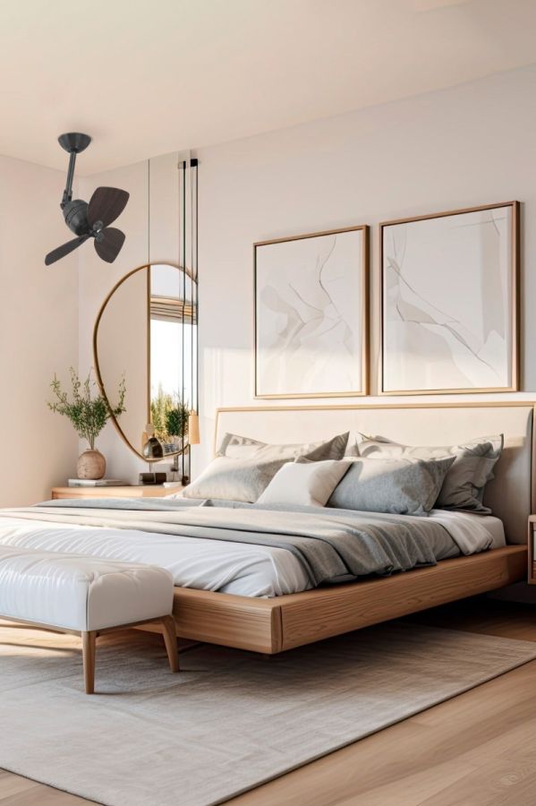 Ανεμιστήρας Οροφής 46cm, 3 Πτερύγια Walnut, 4 Ταχύτητες Control Τοίχου Faro Vedra 33525 